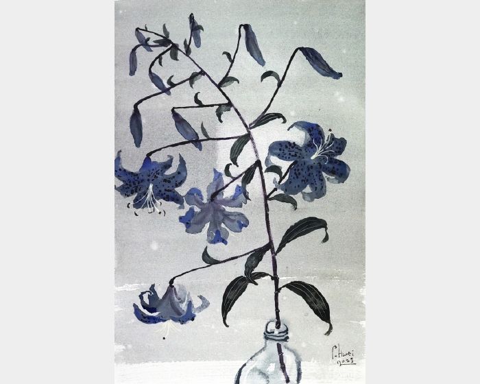 靜日-藍色牡丹百合A Peaceful Day- Blue Peony Lily