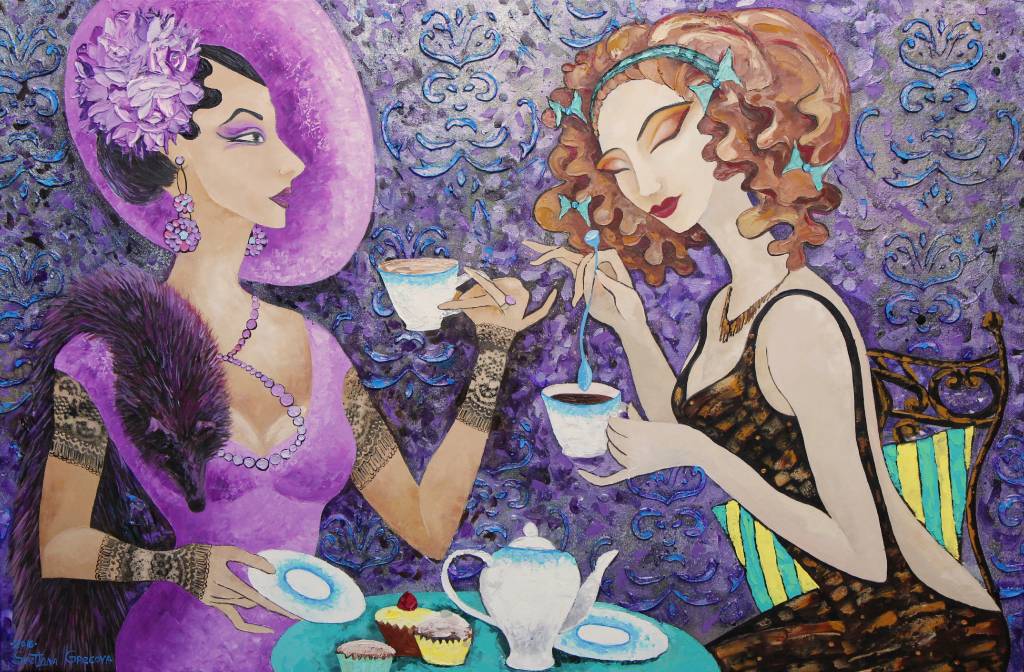 葛拉娜，《Black coffee & cappuccino》，油畫、畫布、含框，91x60公分。圖/TODAAY。