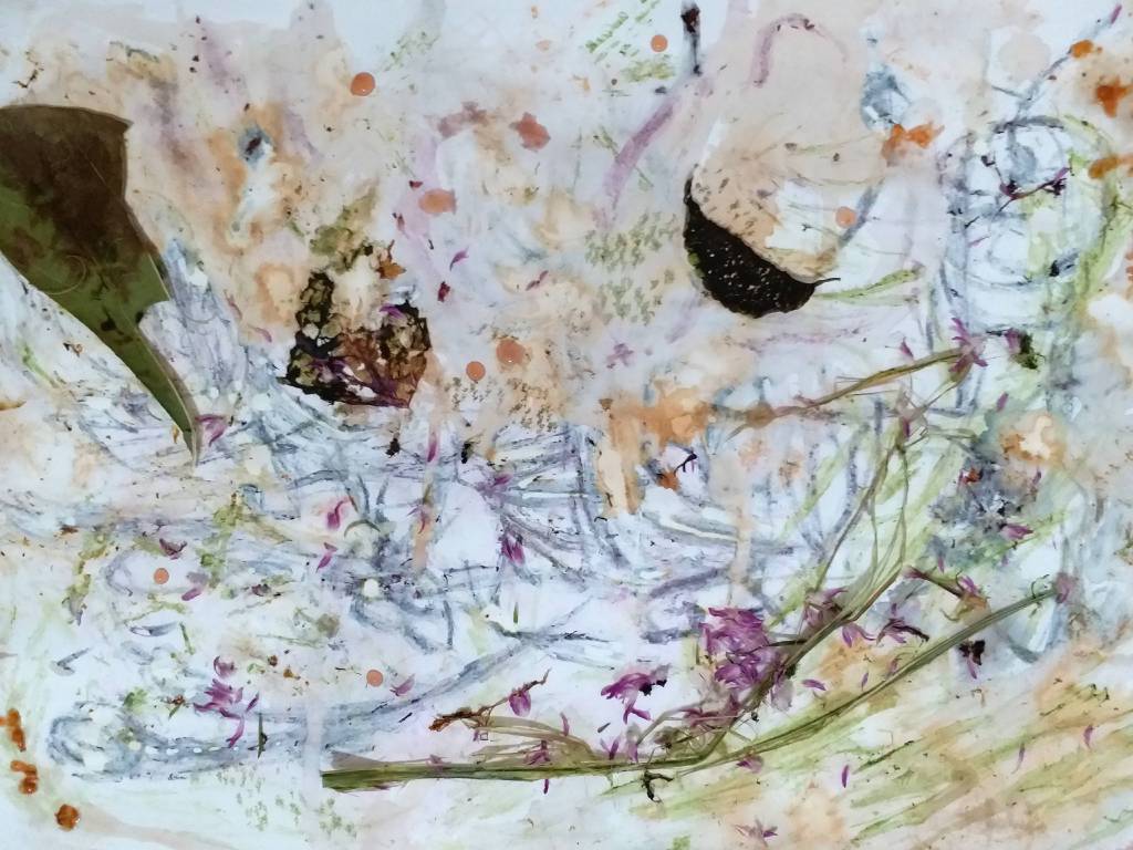 朱笑媚 - Line & Life Project: (Organic drawing) Falling Flowers Freezing