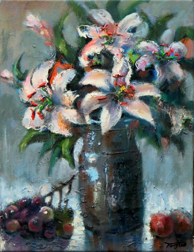 Vanessa - 百年好合 Flower oil painting # 8