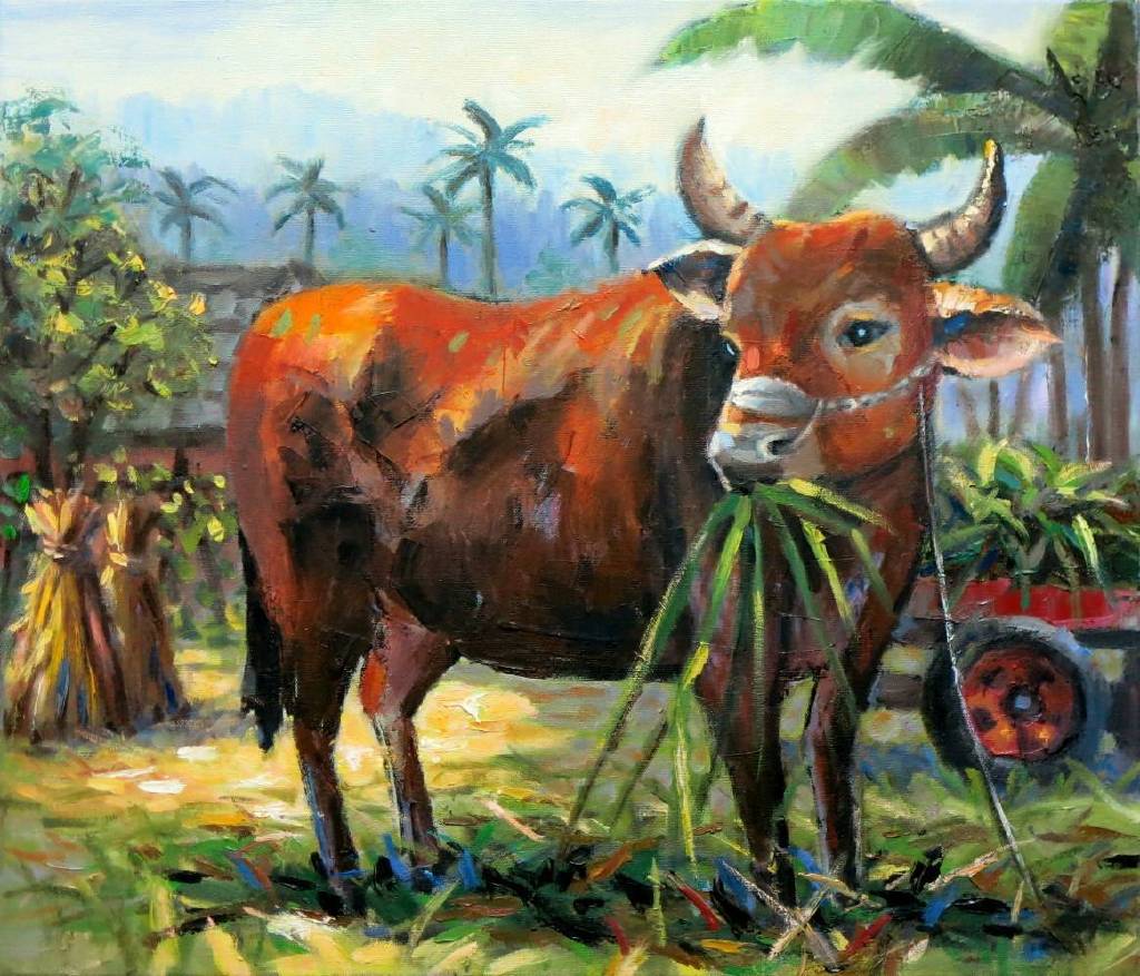 Vanessa - 台灣黃牛Taiwan cattle oil painting # 21
