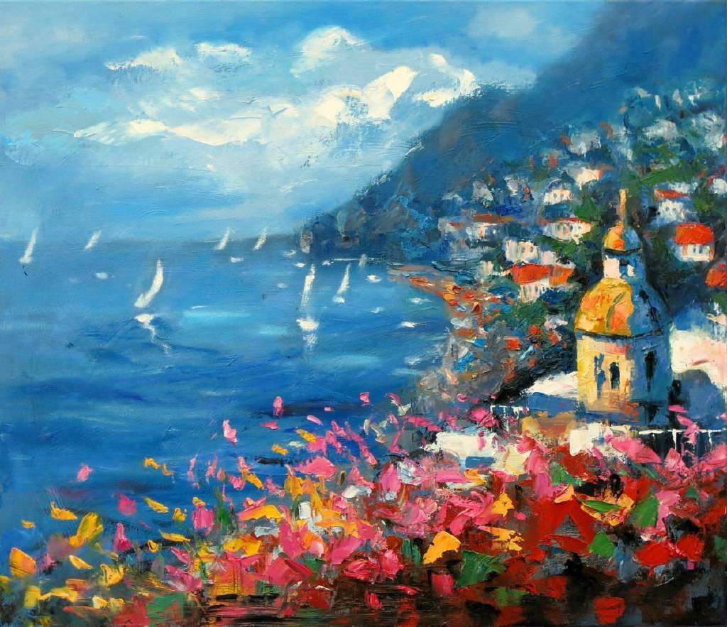 Vanessa - 法國海岸風光 Abstract seascape oil painting # 16