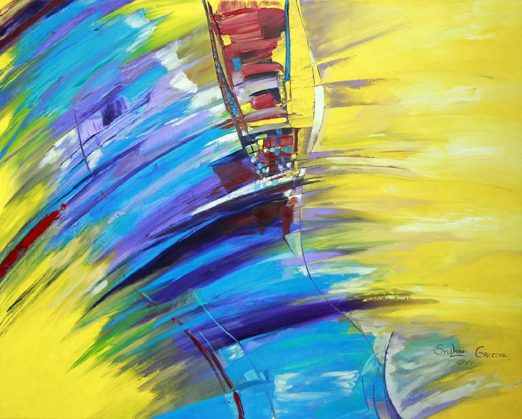 葛拉娜 - Abstraction in Blue & Yellow