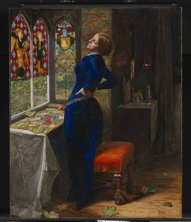 X8890 John Everett Millais Mariana, 1851 Oil on mahogany 59.7 × 49.5 cm © Tate, London (T07553)