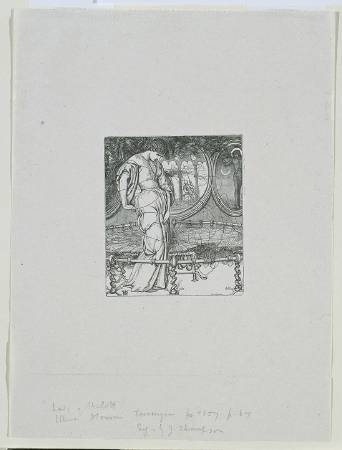 X8895 William Holman Hunt The Lady of Shalott, engraved by J. Thompson, 1857 Wood engraving on paper 9.5 × 7.9 cm © Tate, London (N04052)