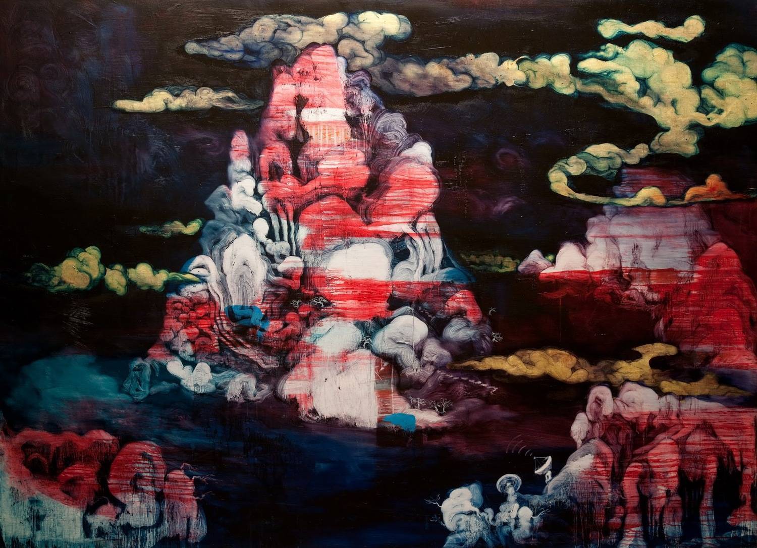 常陵｜五花肉系列－肉宗教－祕境仙島｜2009｜油彩｜200 x 145 cm