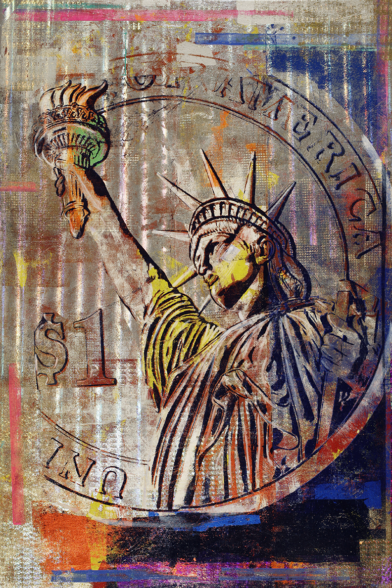 Houben Tcherkelov  $1 Statue of Liberty 2020 綜合媒材 152x102cm