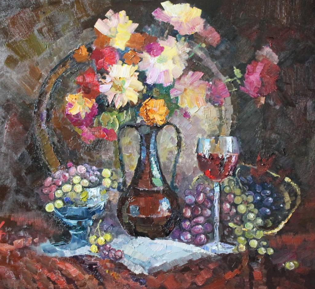 Pavel Veselkin - still-life with a glass of wine