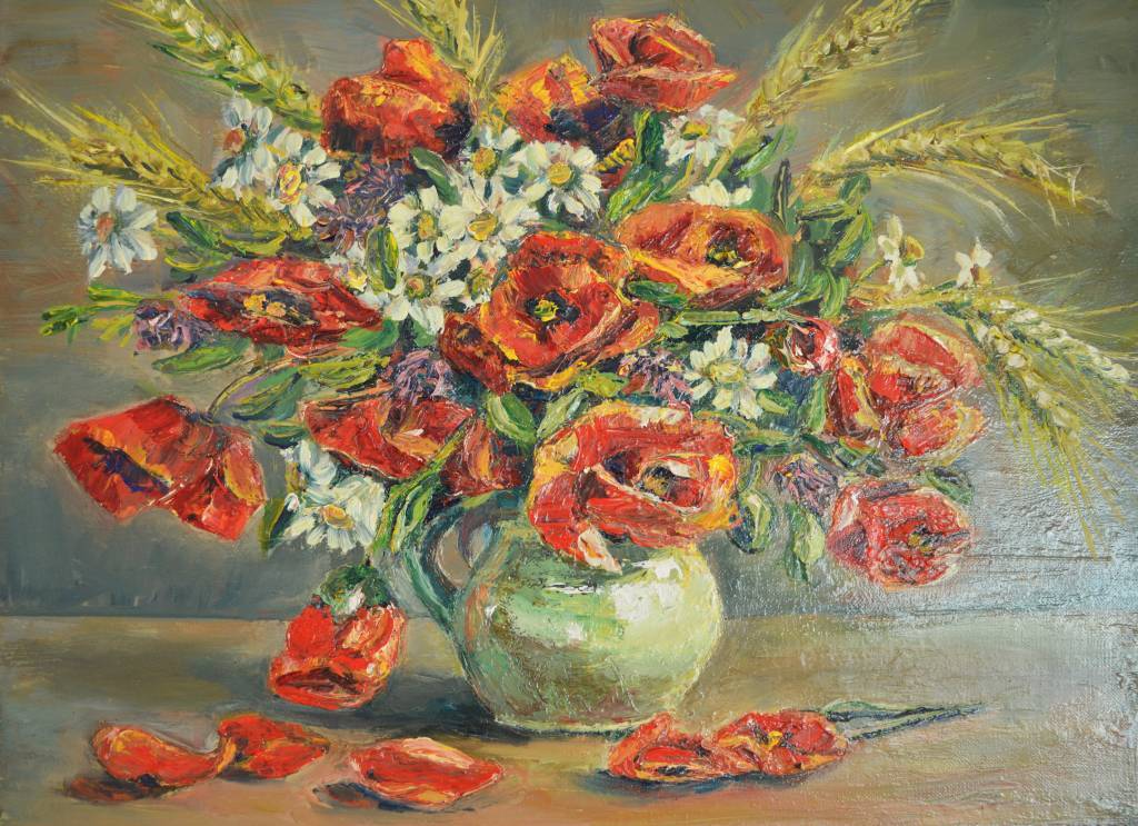 Marta Shein - Still Life with poppies
