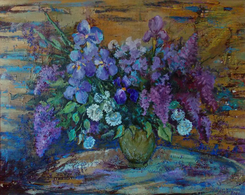 Natalia Nysh - Spring bouquet (seringes and irises)