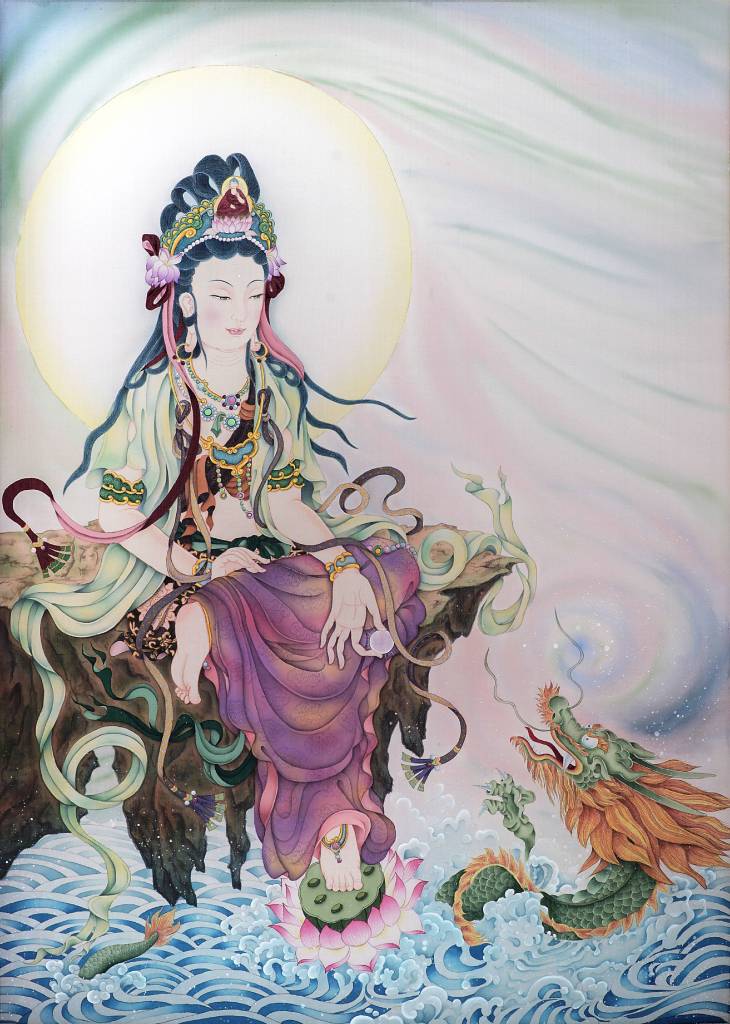 傳意菩提 - 戲龍觀音 畫師:迴香